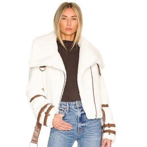 Revolve Tularosa Bailey Moto Jacket - White Vanilla Bean